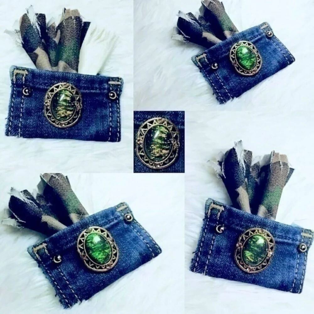 Tasty Raw Edge Camo-Outta-Pocket Brooch Pin